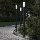 Lampioni a palo con presa elettrica 3 pz 110 cm Nero IP44