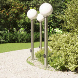 Lampioni a colonnina con presa elettrica 3 pz 120 cm Acciaio Inox IP44