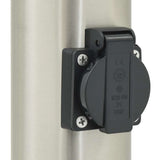 Lampioni a colonnina con presa elettrica 3 pz 120 cm Acciaio Inox IP44