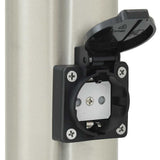 Lampioni a colonnina con presa elettrica 3 pz 120 cm Acciaio Inox IP44