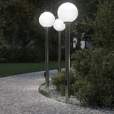 Lampioni a colonnina con presa elettrica 3 pz 120 cm Acciaio Inox IP44