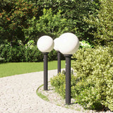 Lampioni a paletto con sensore 3 pz 80 cm neri IP44