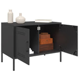 Mobili TV 2pz Neri 68x39x50,5 cm in Acciaio