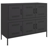 Credenza Nera 100,5x39x79 cm in Acciaio