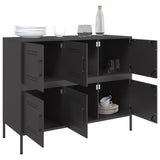 Credenza Nera 100,5x39x79 cm in Acciaio