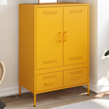 Credenza Giallo Senape 68x39x101,5 cm in Acciaio