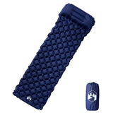 Materasso Campeggio Gonfiabile con Cuscino 1 Persona Blu Marino