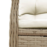 Set da Pranzo da Giardino 5 pz con Cuscini Beige in Polyrattan