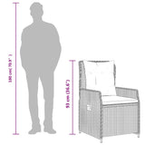 Set da Pranzo da Giardino 9 pz con Cuscini in Polyrattan Grigio