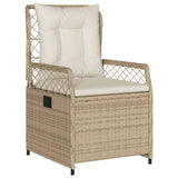 Set da Pranzo da Giardino 7 pz con Cuscini Beige in Polyrattan