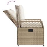 Set da Pranzo da Giardino 7 pz con Cuscini Beige in Polyrattan