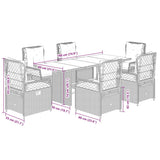 Set da Pranzo da Giardino 7 pz con Cuscini Beige in Polyrattan
