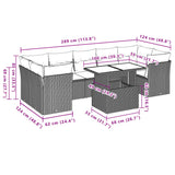 Set Divani da Giardino 8 pz con Cuscini Grigio in Polyrattan