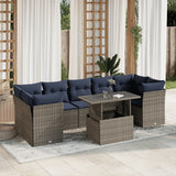 Set Divani da Giardino 8 pz con Cuscini Grigio in Polyrattan