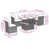Set Divani da Giardino 7 pz con Cuscini Grigio in Polyrattan