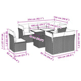 Set Divani da Giardino 9 pz con Cuscini Marrone in Polyrattan