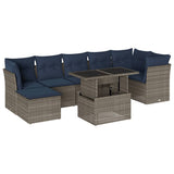 Set Divani da Giardino 8 pz con Cuscini Grigio in Polyrattan