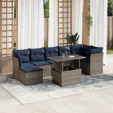 Set Divani da Giardino 8 pz con Cuscini Grigio in Polyrattan