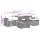 Set Divani da Giardino 6 pz con Cuscini Grigio in Polyrattan