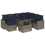Set Divani da Giardino 8 pz con Cuscini Grigio in Polyrattan
