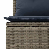 Set Divani da Giardino 10 pz con Cuscini Grigio in Polyrattan