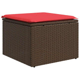 Set Divani da Giardino 7 pz con Cuscini Marrone in Polyrattan