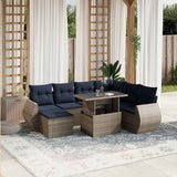 Set Divani da Giardino 8 pz con Cuscini Grigio in Polyrattan
