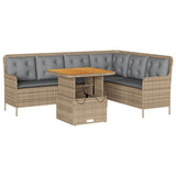 Set Divani da Giardino 2 pz con Cuscini Beige in Polyrattan