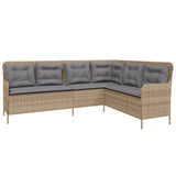 Set Divani da Giardino 2 pz con Cuscini Beige in Polyrattan