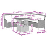 Set Divani da Giardino 2 pz con Cuscini Beige in Polyrattan