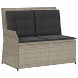 Set Divani da Giardino 5pz con Cuscini Polyrattan Grigio Chiaro