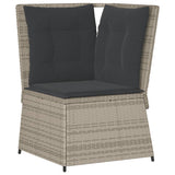 Set Divani da Giardino 5pz con Cuscini Polyrattan Grigio Chiaro