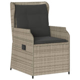 Set Divani da Giardino 5pz con Cuscini Polyrattan Grigio Chiaro