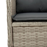 Set Divani da Giardino 5pz con Cuscini Polyrattan Grigio Chiaro