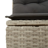 Set Divani da Giardino 5pz con Cuscini Polyrattan Grigio Chiaro