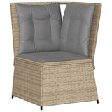 Set Divani da Giardino 6 pz con Cuscini in Polyrattan Beige