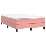 Giroletto a Molle con Materasso Rosa 120x190 cm in Velluto
