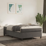 Giroletto a Molle con Materasso Grigio Scuro 120x190 cm Velluto