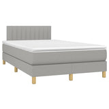 Giroletto a Molle con Materasso Grigio Chiaro 120x190cm Tessuto
