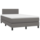 Giroletto a Molle con Materasso Grigio 120x190 cm in Similpelle