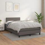 Giroletto a Molle con Materasso Grigio 120x190 cm in Similpelle