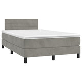 Giroletto a Molle con Materasso Grigio Chiaro 120x190cm Velluto