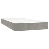 Giroletto a Molle con Materasso Grigio Chiaro 120x190cm Velluto