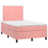 Giroletto a Molle con Materasso Rosa 120x190 cm in Velluto