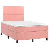 Giroletto a Molle con Materasso Rosa 120x190 cm in Velluto