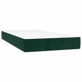 Giroletto a Molle con Materasso Verde Scuro 120x190 cm Velluto