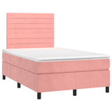 Giroletto a Molle con Materasso Rosa 120x190 cm in Velluto