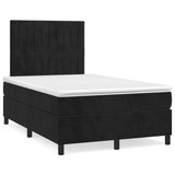 Giroletto a Molle con Materasso Nero 120x190 cm in Velluto
