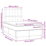 Giroletto a Molle con Materasso Blu Scuro 120x190 cm in Velluto