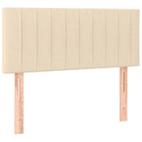 Letto a Molle con Materasso e LED Crema 120x190 cm in Tessuto